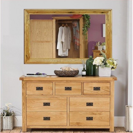 Rustic Oak : Tủ 7 Ngăn Kéo Và Gương 80 x 120cm